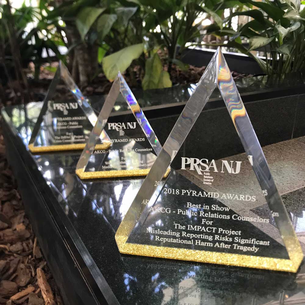 AKCG Receives “Best in Show” at 29th Annual PRSA NJ Pyramid Awards