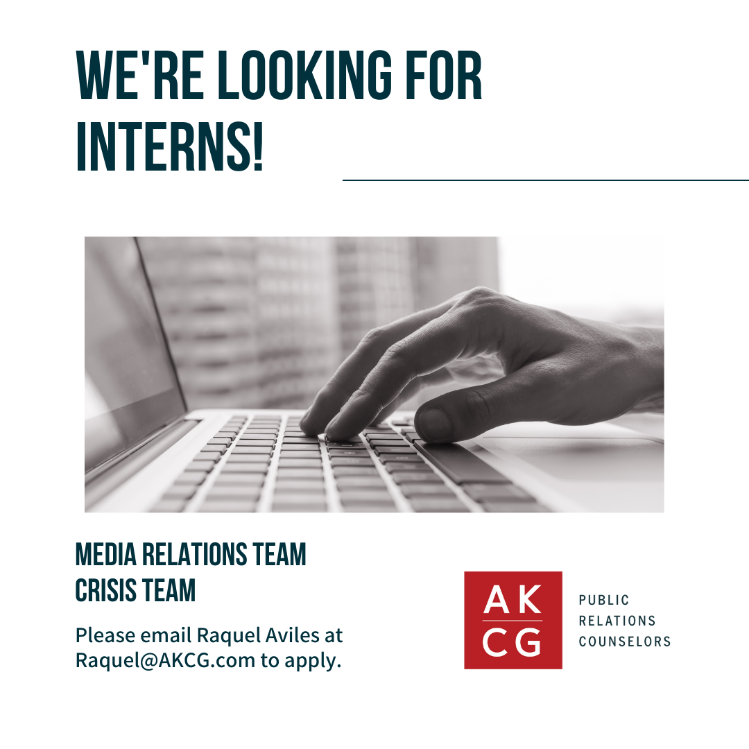 Media Relations and Crisis Communications Interns