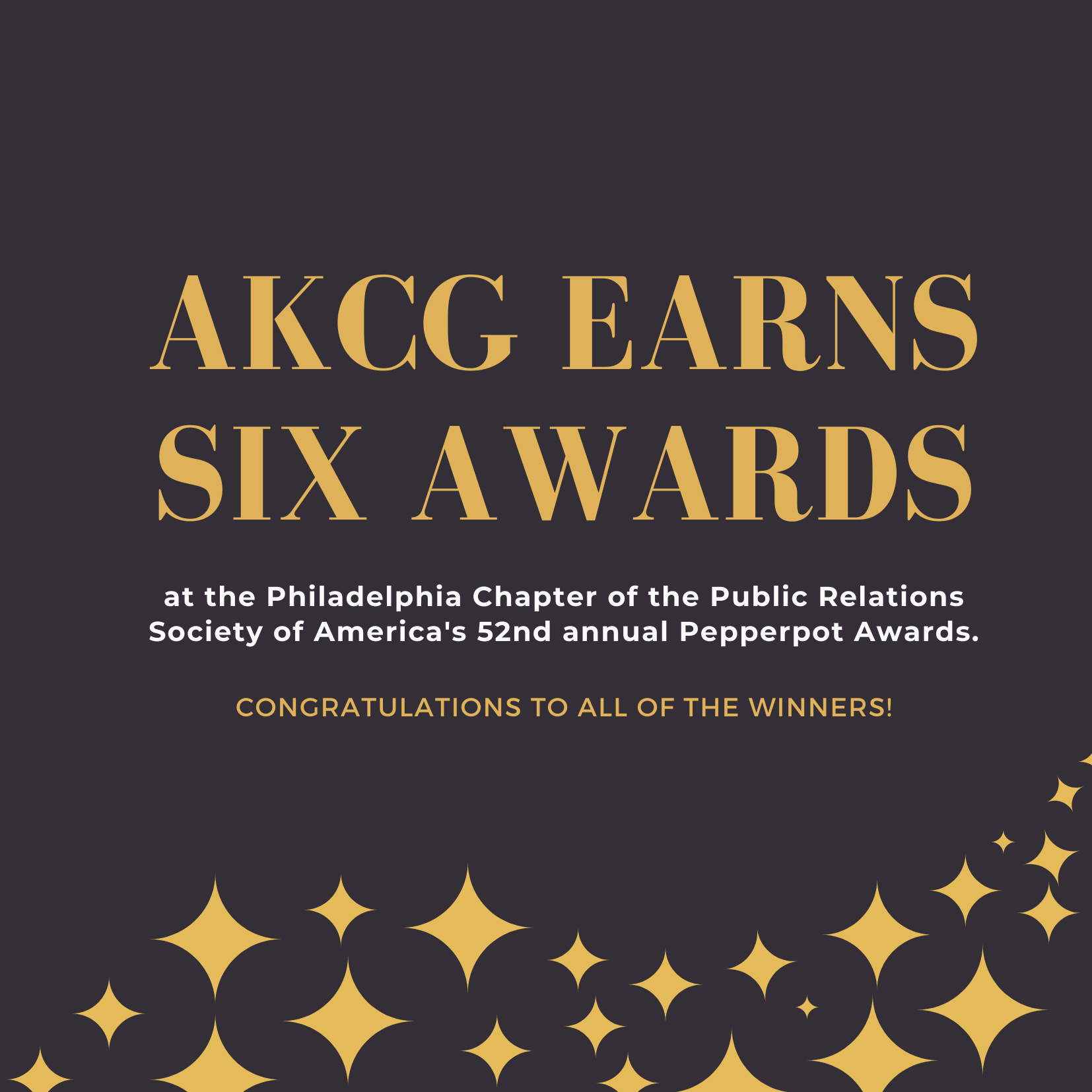 AKCG Earns Six Awards at 52nd Annual Pepperpot Awards